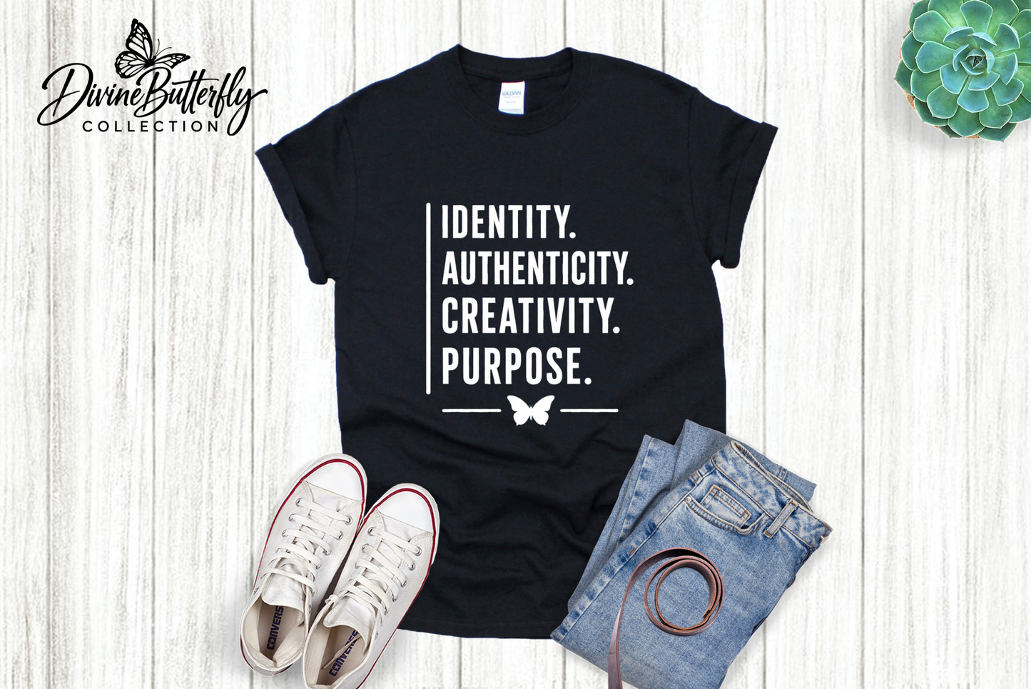 Identity. Authenticity. Creativity. Purpose. Tee