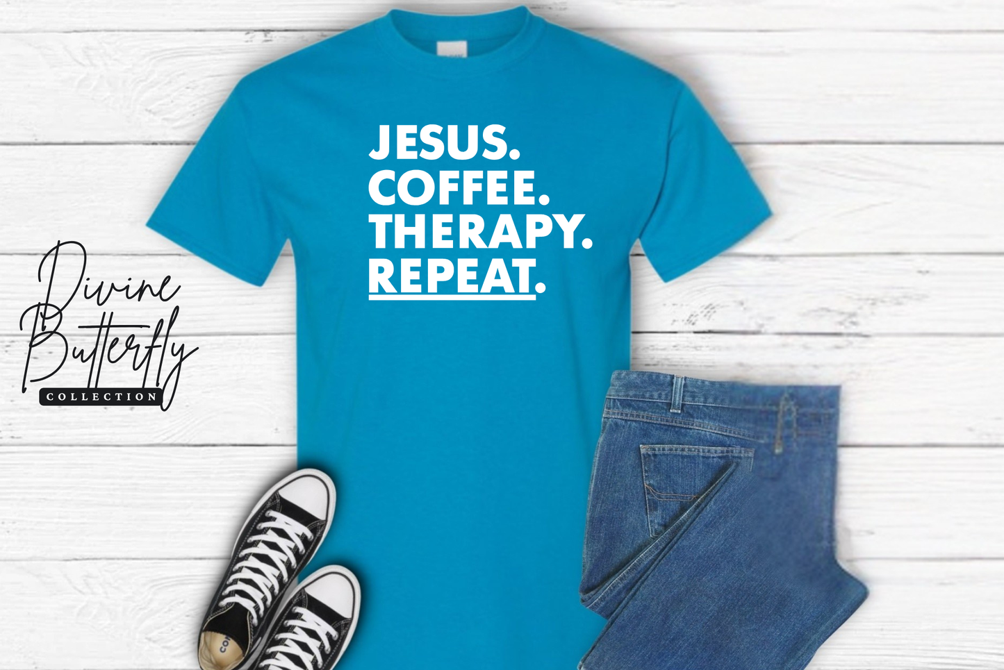 JESUS. COFFEE. THERAPY. Tee