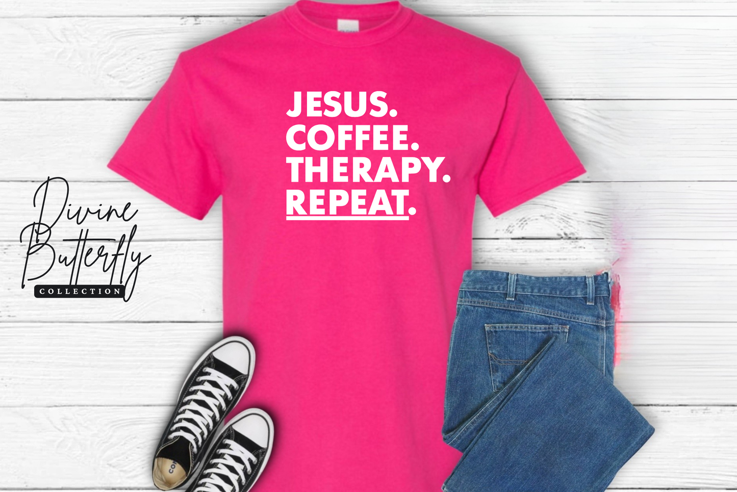 JESUS. COFFEE. THERAPY. Tee