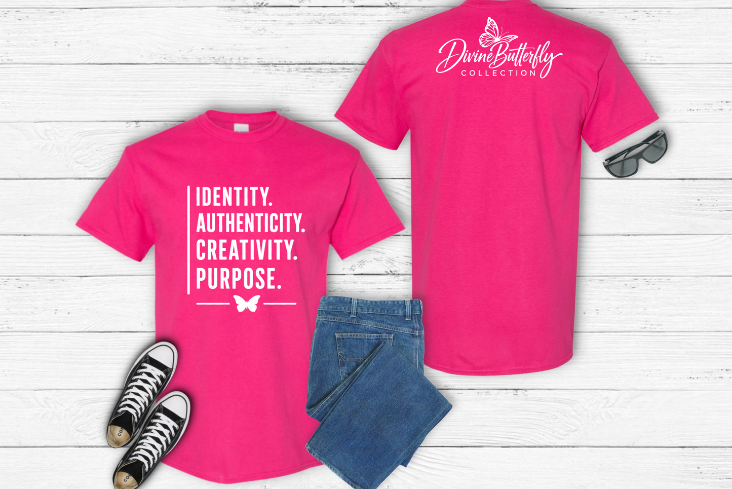 Identity. Authenticity. Creativity. Purpose. Tee