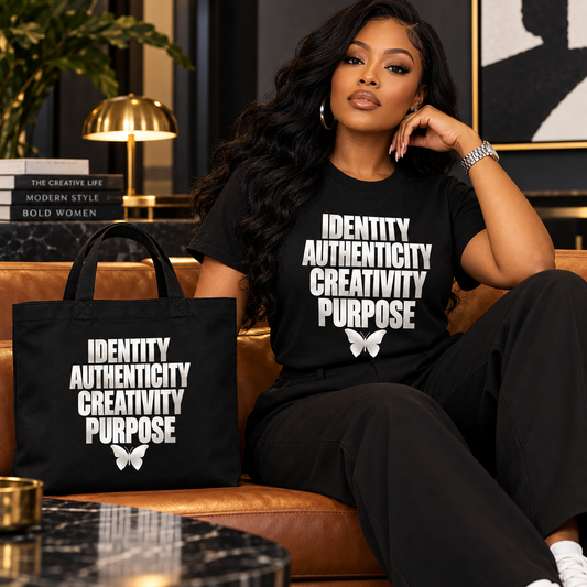 Identity. Authenticity. Creativity. Purpose. Classic Tee